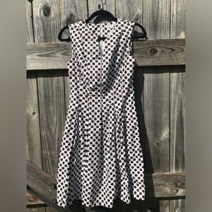 Tyler Boe Brown & White Polka Dot Sleeveless Dress